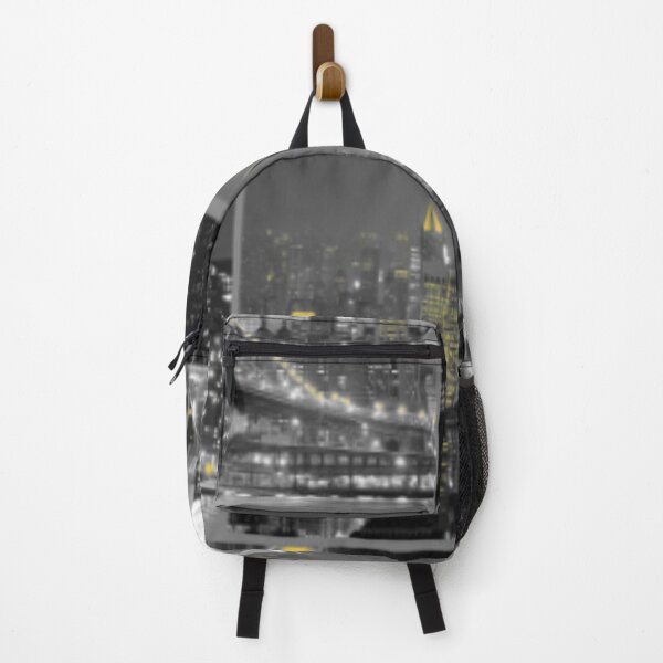 Item preview, Fresco City at Night Black Grey Yellow designed and sold by WearWolfDesigns.