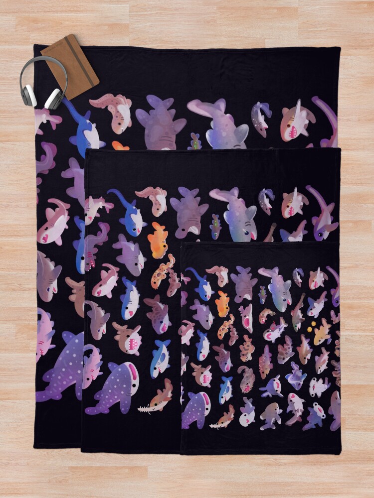 Alternate view of Shark day - combine Throw Blanket