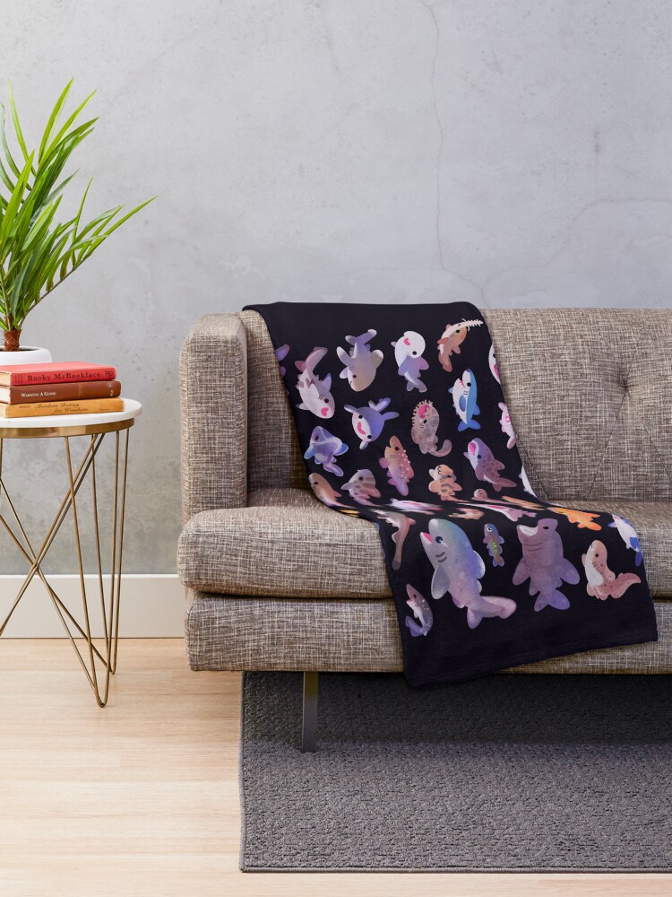 Alternate view of Shark day - combine Throw Blanket