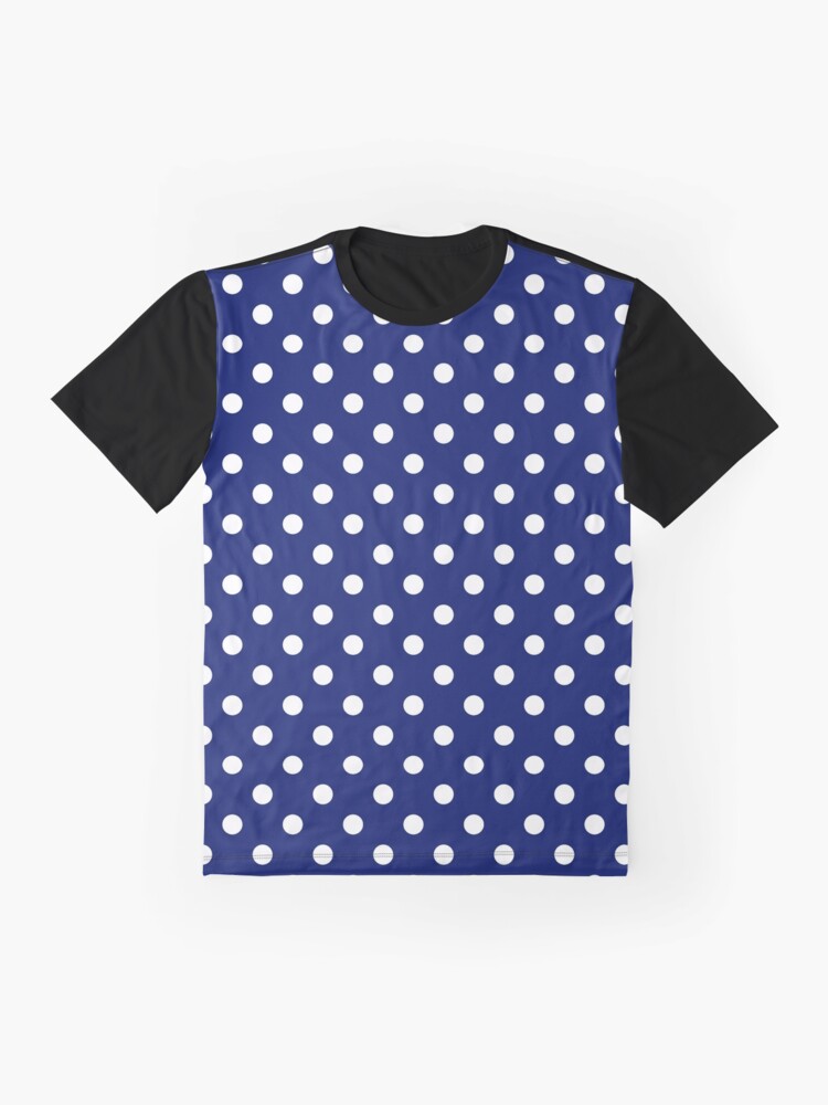 Navy Blue White Polka Dots Polka Dots Graphic T-Shirt | Redbubble