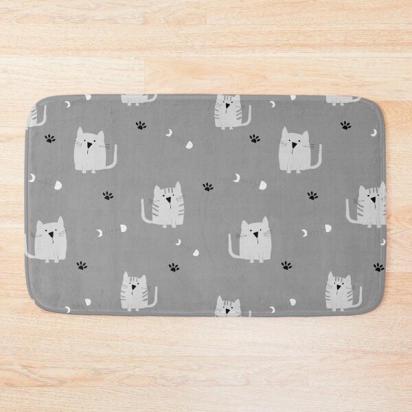 Item preview, Light Grey kittens on a dark grey background designed and sold by ShirleyLab.