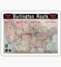 0218 Railroad Maps Burlington Sticker