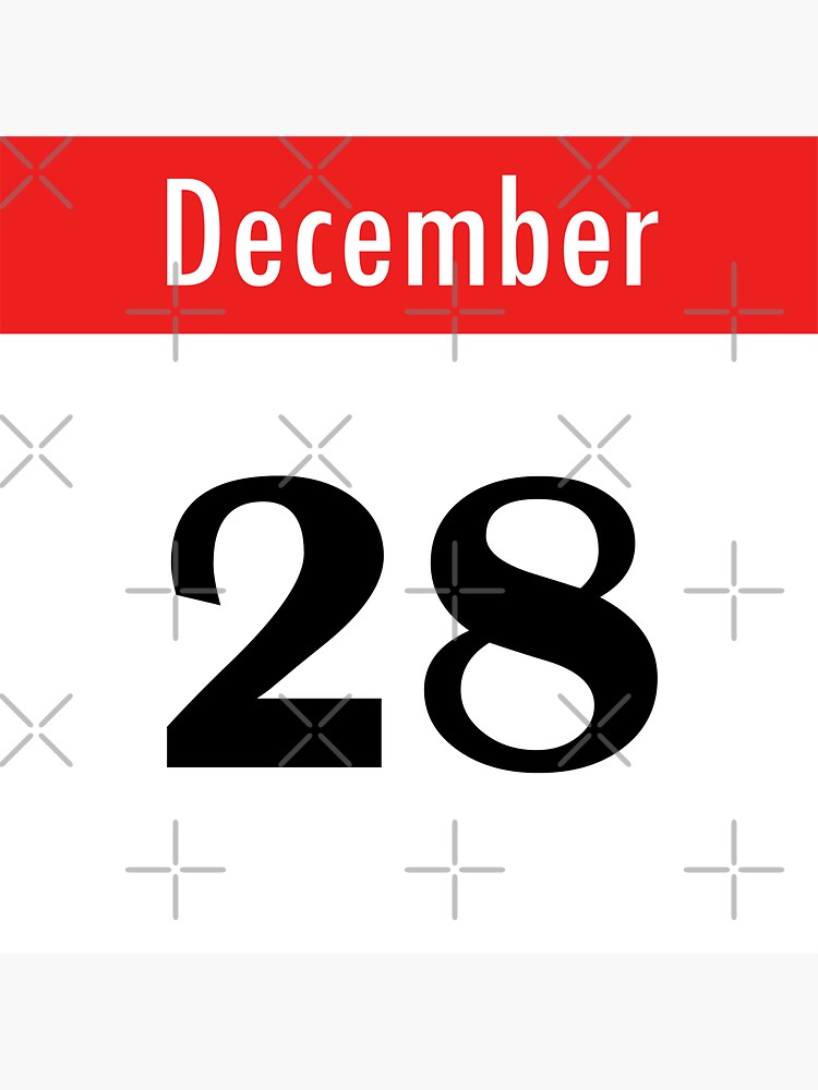 "December 28th Calendar" Sticker for Sale by mostafaelbek Redbubble