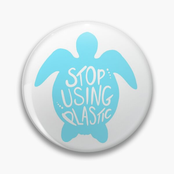 Item preview, Stop using plastic blue turtle designed and sold by LucyWDesign123.
