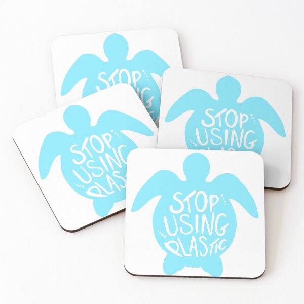 Item preview, Stop using plastic blue turtle designed and sold by LucyWDesign123.