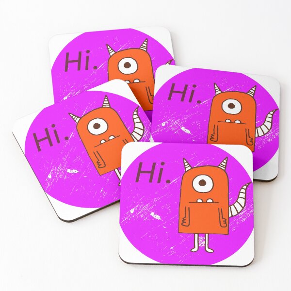 Item preview, Friendly and motivational hello from a one-eyed monster. designed and sold by utopianpioneer.