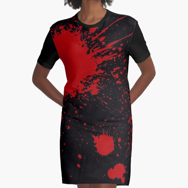 Slayaway Camp - Bloodsplat (Black) Graphic T-Shirt Dress