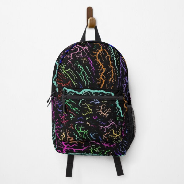 Item preview, Victoria River Basin Map in Rainbow Colours with Black Background designed and sold by GrasshopperGeo.