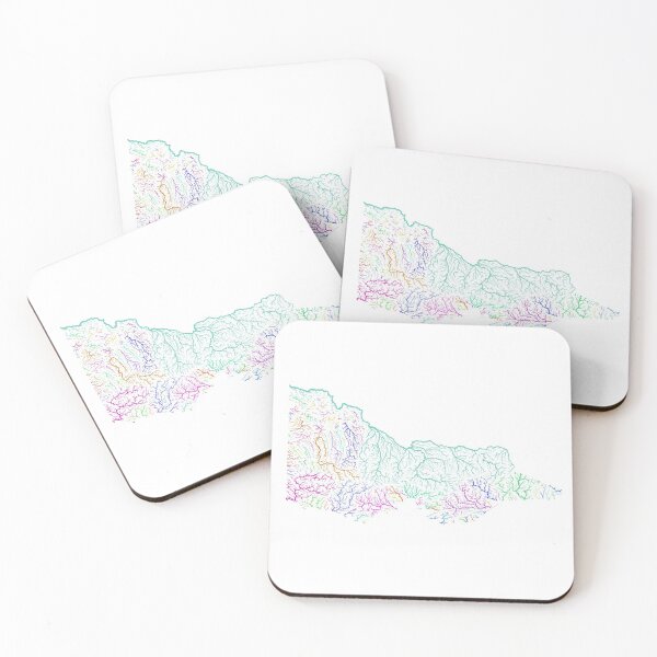 Item preview, Victoria River Basin Map in Rainbow Colours with White Background designed and sold by GrasshopperGeo.
