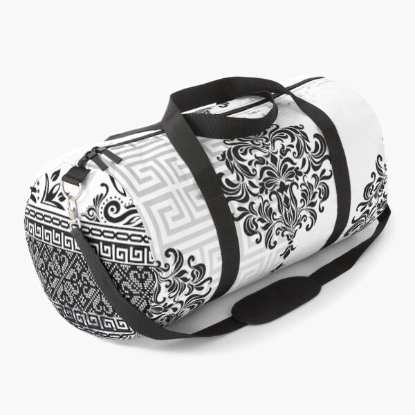 Item preview, Greek Key Ornate Floral Baroque B&W designed and sold by Yiorgos Designs.