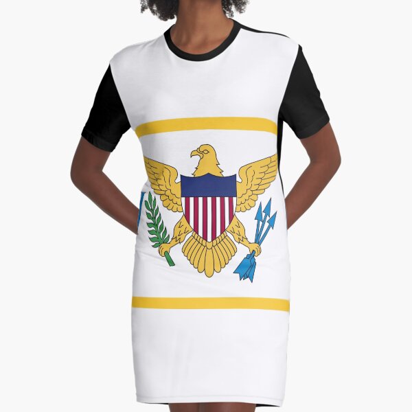 United States Virgin Islands Flag Graphic T-Shirt Dress