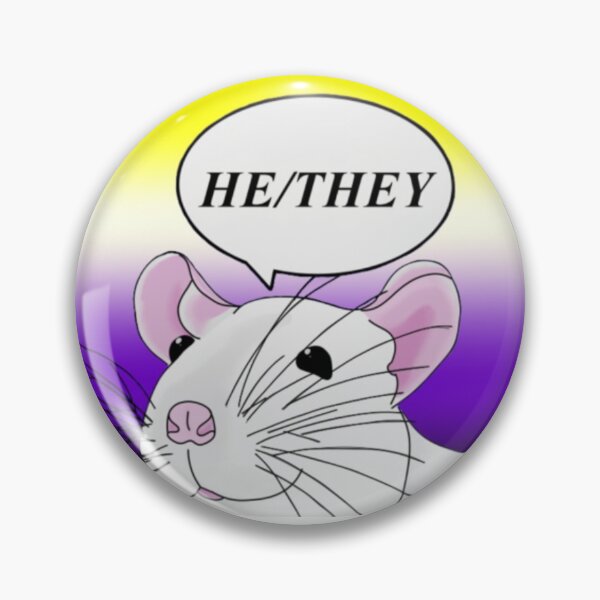 Item preview, He/They Pronoun Rat (Nonbinary Flag) designed and sold by secondhandheals.