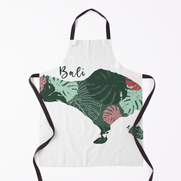Item preview, Bali map with monstera leaves pattern. designed and sold by traveltheory.