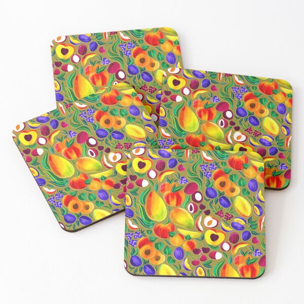Item preview, Stone Fruit Fiesta - Mustard  designed and sold by TigaTiga.