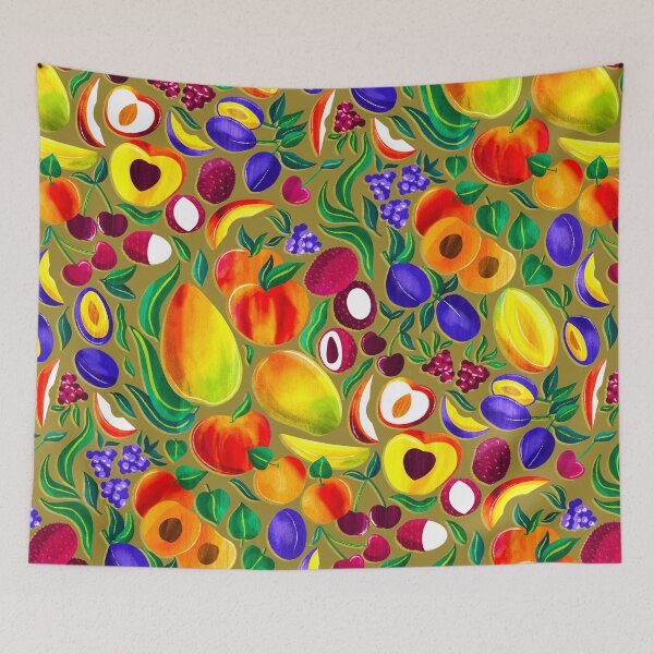 Item preview, Stone Fruit Fiesta - Mustard  designed and sold by TigaTiga.