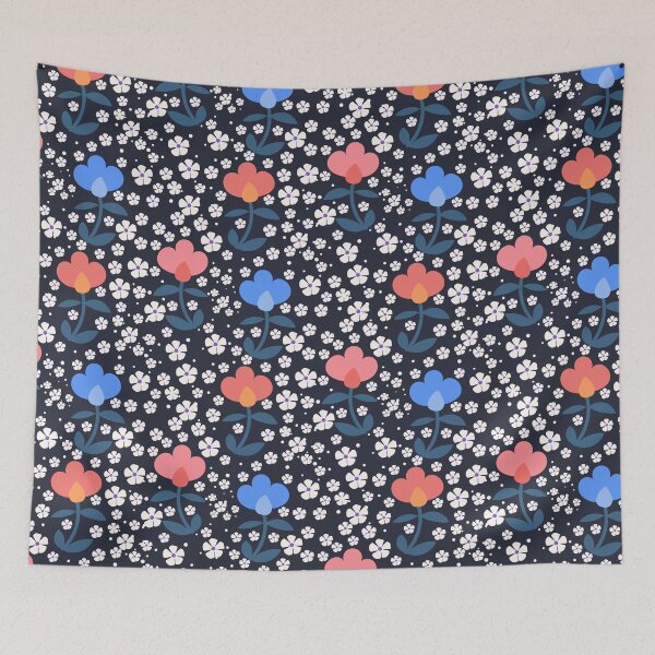 Item preview, Floral Pattern With Colorful Bellflowers designed and sold by Victoria Riabov.
