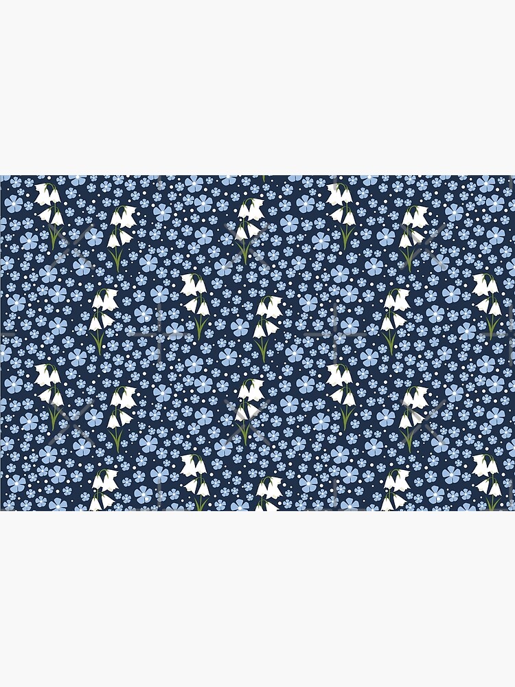 Thumbnail 2 of 2, Laptop Sleeve, Colorful Floral Pattern With Blue Wildflowers And White Bellflowers designed and sold by Victoria Riabov.