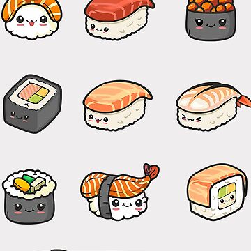 Sushi Variations Happy Cute Funny Gift & Present' Sticker