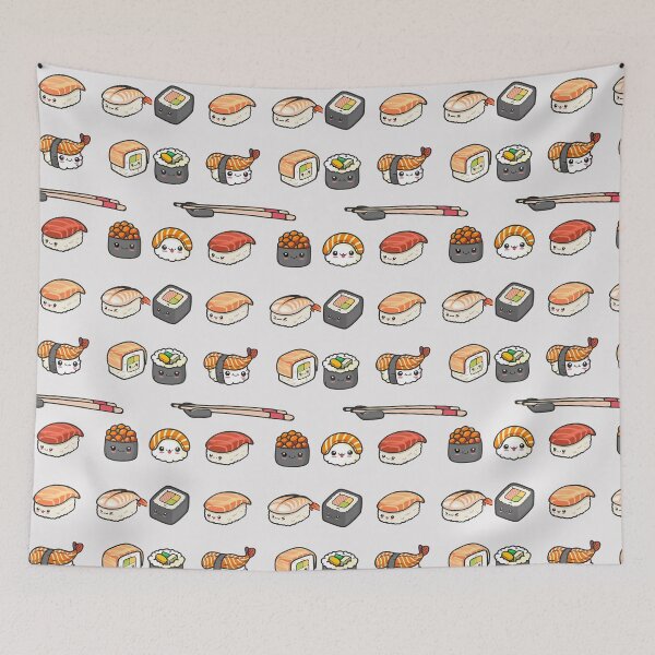 Item preview, Happy Sushi Funny Cute Fun Japanese Food Go Rice Art designed and sold by kathybuble.
