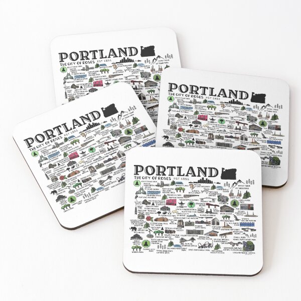 Item preview, Portland Oregon Map  designed and sold by fiberandgloss.