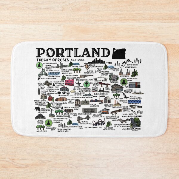 Item preview, Portland Oregon Map  designed and sold by fiberandgloss.