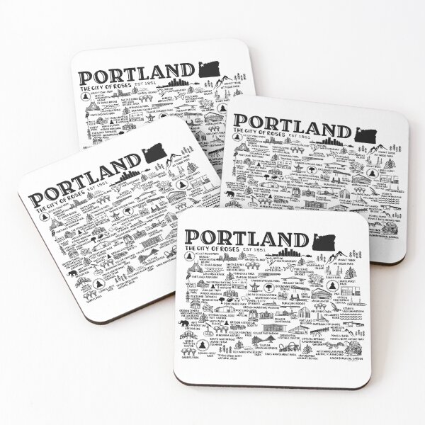 Item preview, Portland Oregon Map  designed and sold by fiberandgloss.