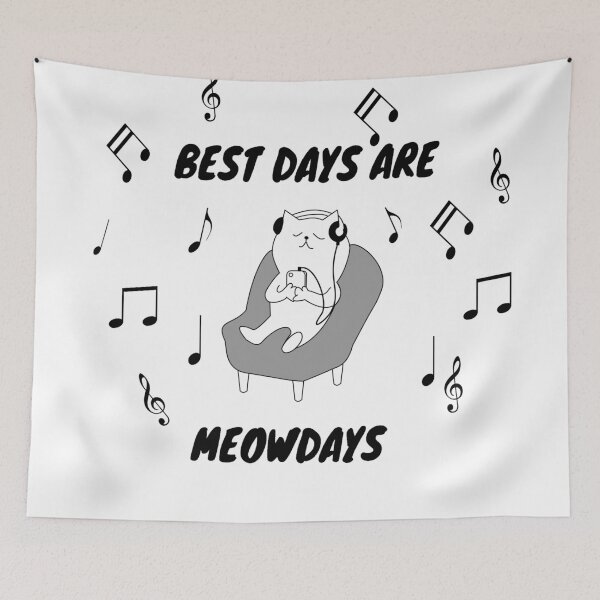Item preview, Best Days are mewdays Musical cat  designed and sold by Zip-Zup.