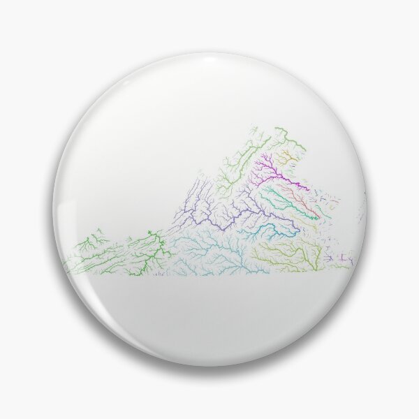 Item preview, Virginia River Basin Map in Rainbow Colours with White Background designed and sold by GrasshopperGeo.