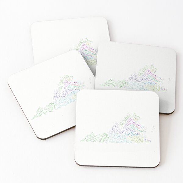 Item preview, Virginia River Basin Map in Rainbow Colours with White Background designed and sold by GrasshopperGeo.