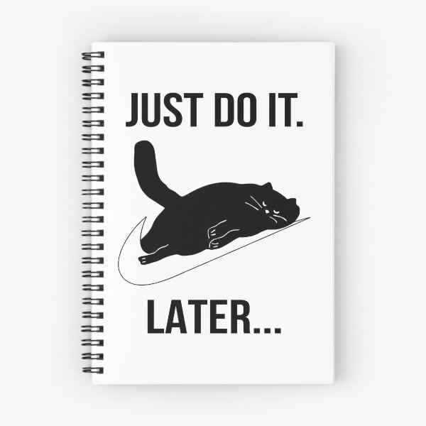 Item preview, Just Do It Later Black Cat designed and sold by rifmerch.