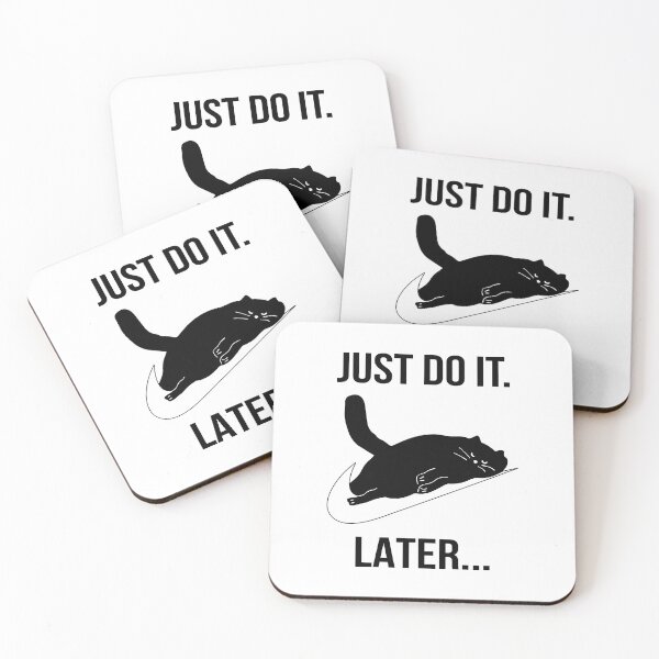 Item preview, Just Do It Later Black Cat designed and sold by rifmerch.