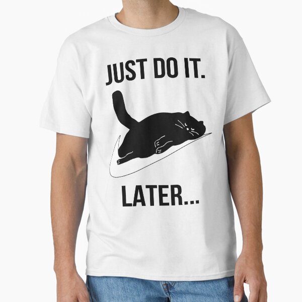 Aperçu de l'œuvre Fais-le plus tard Chat noir créée et vendue par rifmerch.