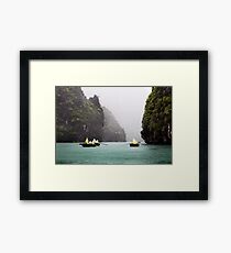 Rain & Rowboats: Life in Halong Bay, Vietnam Framed Print