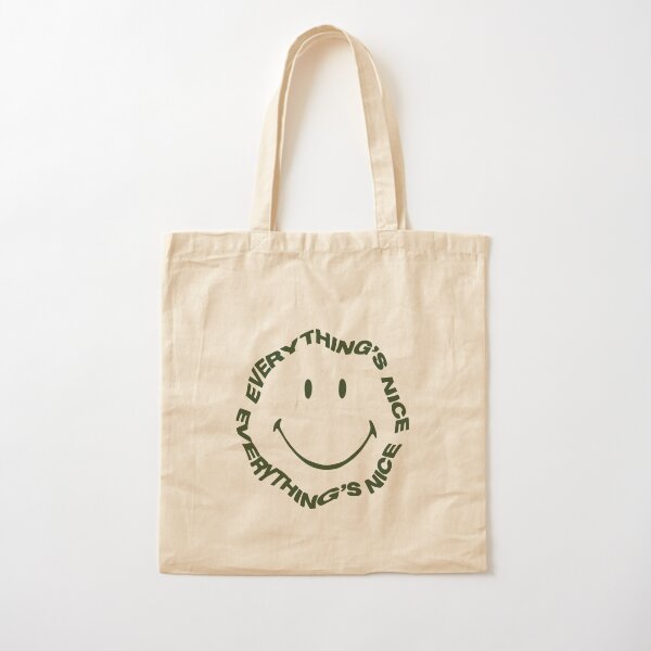 Everything’s Nice Smiley Face Cotton Tote Bag