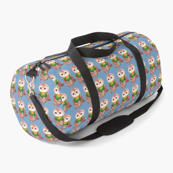 Baby owl bird. Watercolor Owl. Cool baby Owl. Owl for Kids. Duffle Bag