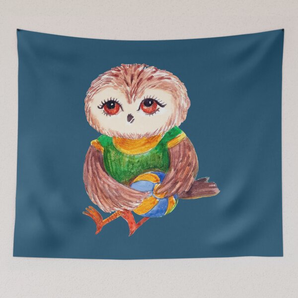 Artikelvorschau, Baby-Eulenvogel. Aquarell Eule. Coole Baby-Eule. Eule für Kinder. entworfen und verkauft von ZheltakovaIana.