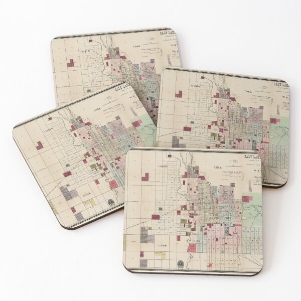 Item preview, Old Salt Lake City UT Map (1889) Vintage SLC Utah City & Street Atlas designed and sold by BravuraMedia.