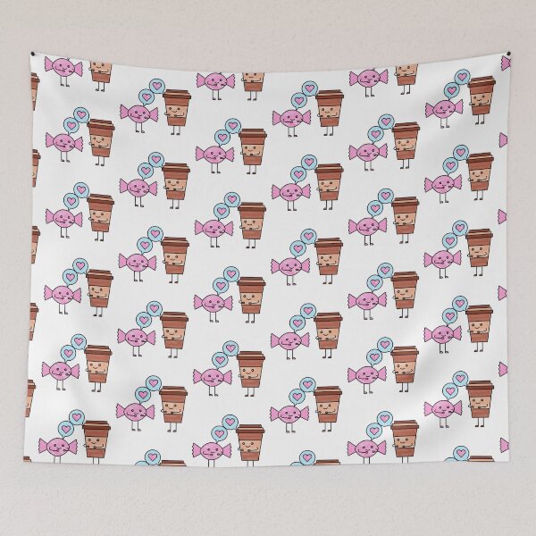 Item preview, Coffee Drink and Candy with Speech Bubble Kawaii Character designed and sold by Red-ElYoubi.