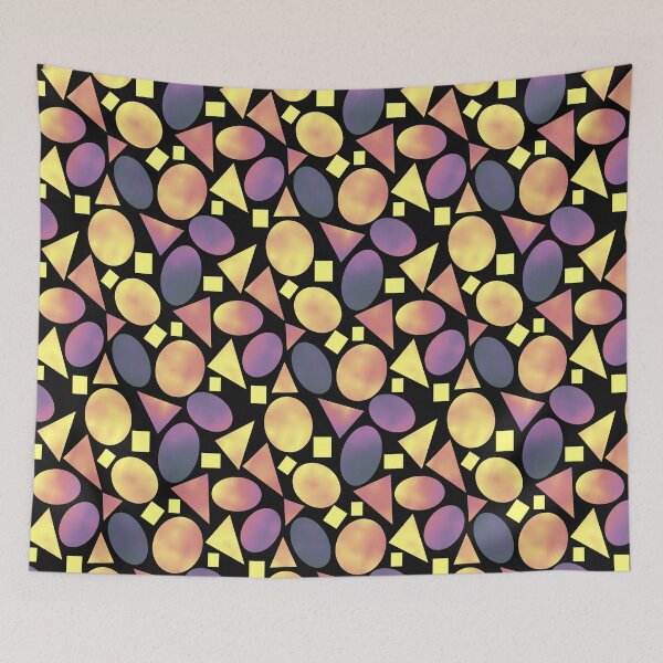 Item preview, Geometry Glowing Shapes on Black Repeat 5748 designed and sold by Art in My Loft.