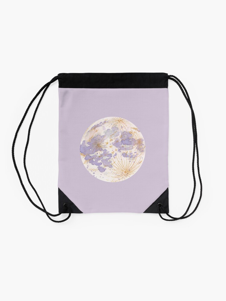 Alternate view of Lavendar Peach Moon Drawstring Bag