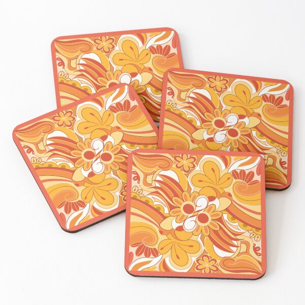 Item preview, Seventies orange bold print designed and sold by Ainhoa Abad.