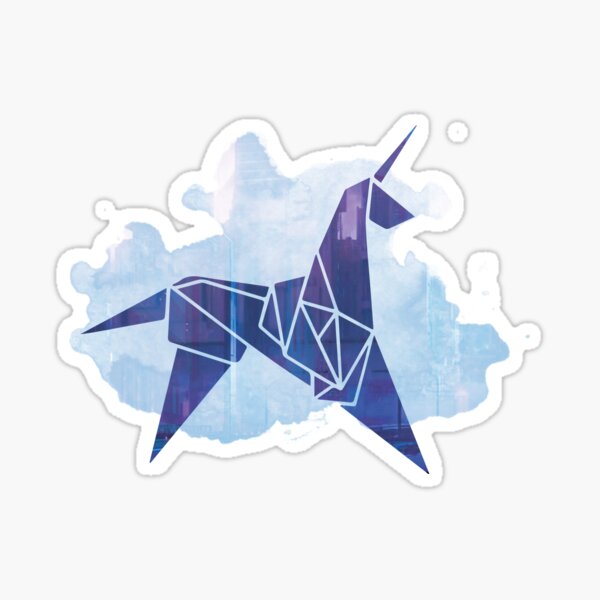 Item preview, Watercolor Origami Unicorn Blade Runner-Inspired Fan Art designed and sold by yisela.