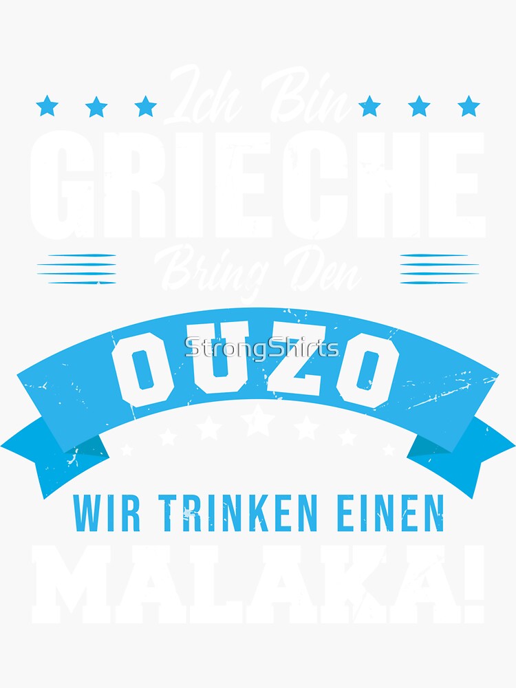 "Grieche Ouzo Malaka Lustig Griechische Flagge" Sticker von
