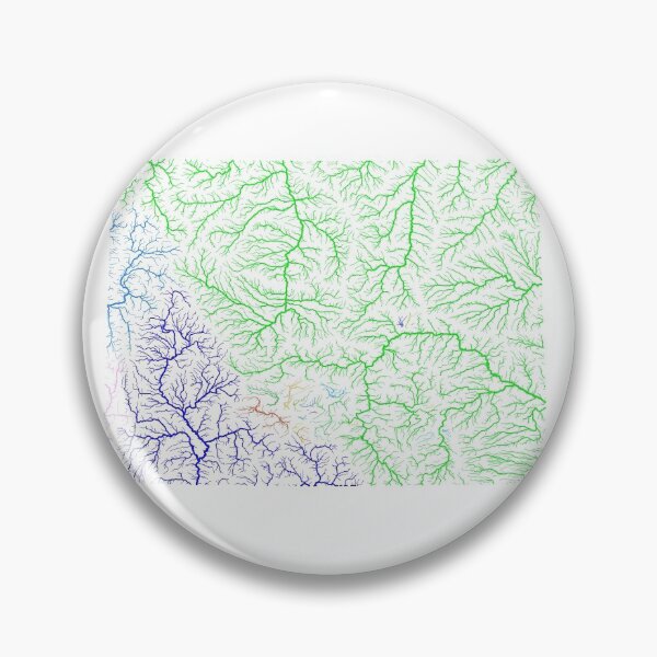 Item preview, Wyoming River Basin Map in Rainbow Colours with White Background designed and sold by GrasshopperGeo.