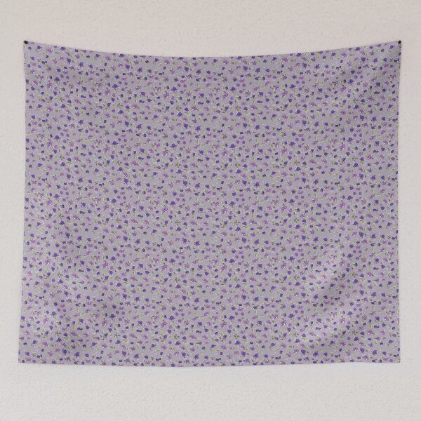 Aperçu de l'œuvre Motif de fleur pourpre mignon, petit violet floral, fleur de lin, rayonne de viscose, achats de fleurs créée et vendue par slapstickatique.