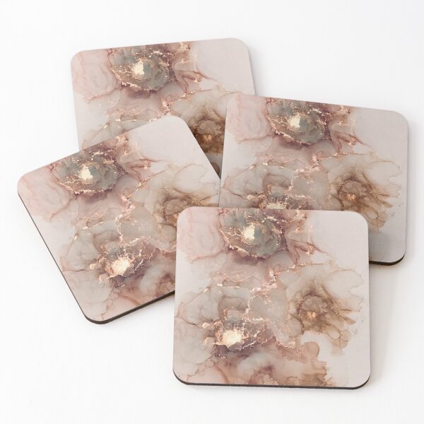 Item preview, White, pink and copper marble glass print designed and sold by HadeeeeL.