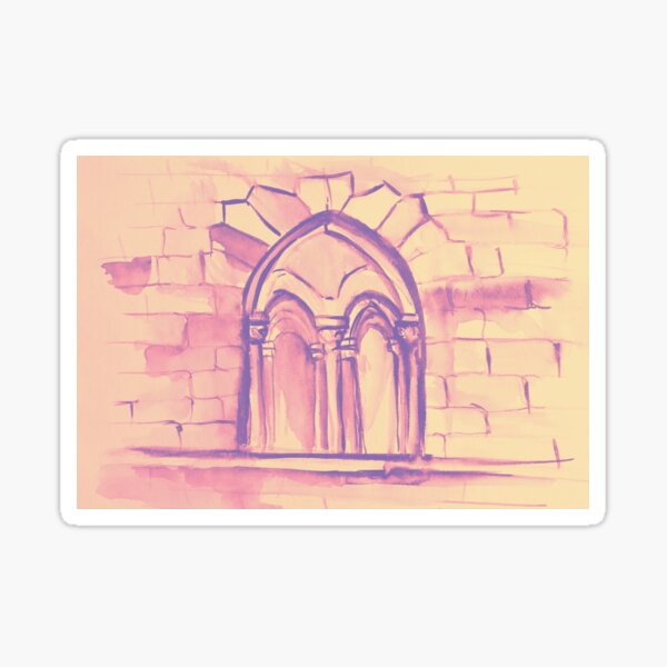 Item preview, Watercolor sketch with classical window. designed and sold by oanaunciuleanu.