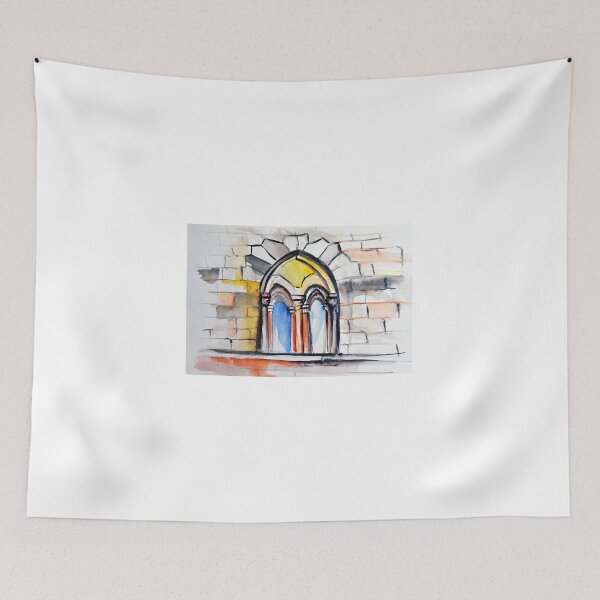 Item preview, Watercolor sketch with classical window. designed and sold by oanaunciuleanu.
