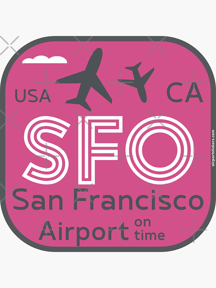 "SFO airport code cherry" Sticker for Sale by Aviators Redbubble