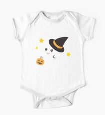 Cute Kawaii Ghost Halloween Print Graphic Funny One Piece - Short Sleeve